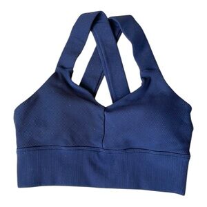 ALO Yoga Women’s Emulate Ribbed Sports Bra in Navy, Size Small